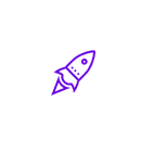 purple icon of a rocket